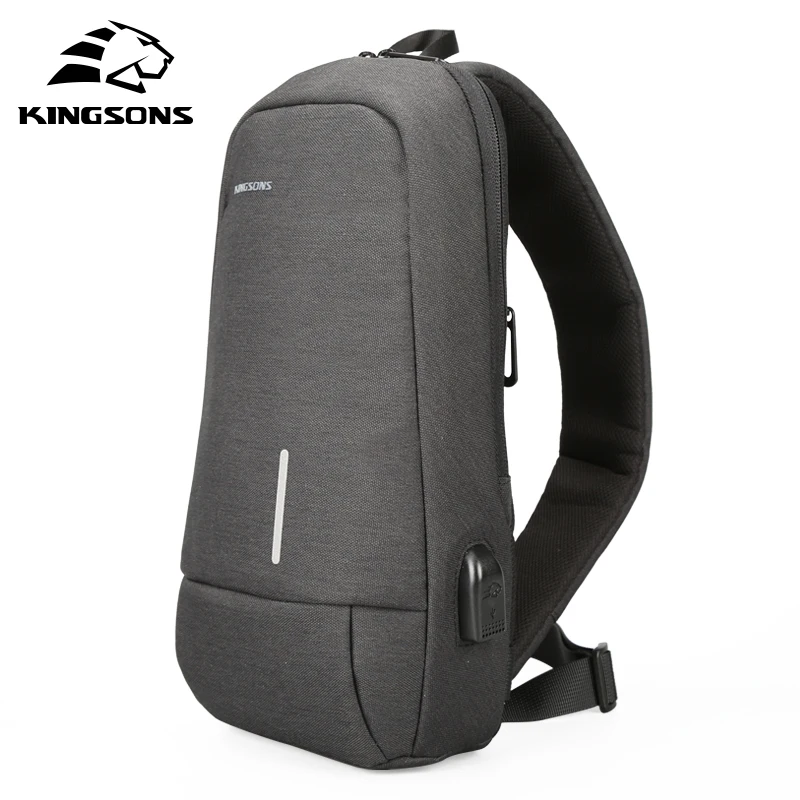 

KINGSONS 10 Inch Chest Bag for Ipad Waterproof Anti-theft with USB Charging for Ipad Mini School Office