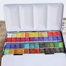 48 новых цветов пигмент Твердые кисти для акварели торт набор красок акварельный набор краски Художественные принадлежности половина сковородки студенческий рисунок