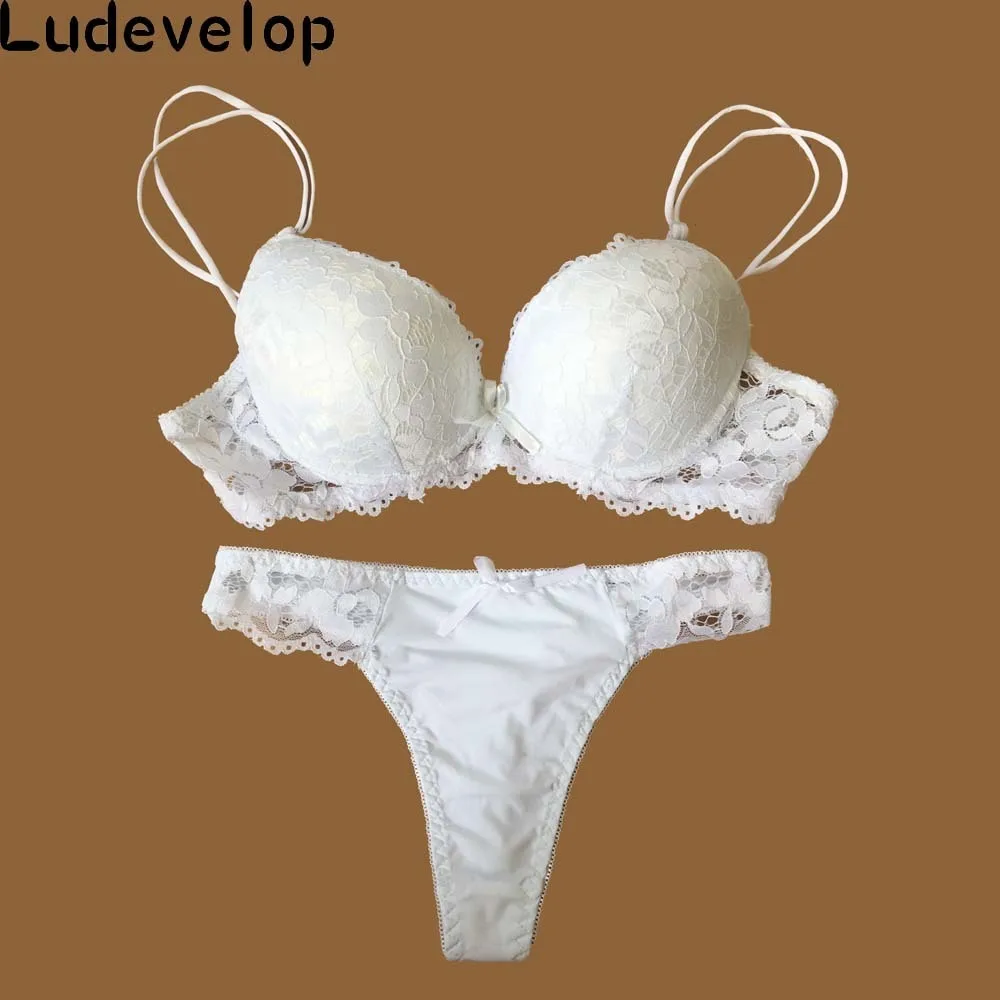 Ludevelop сексуальные стринги кружевной бюстгальтер Push Up Белье женское нижнее белье