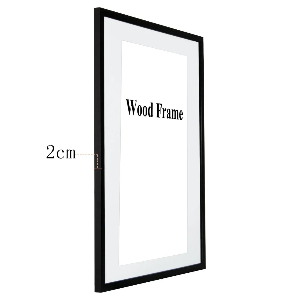 La naturaleza sólida de madera Simple de A4 A3 blanco y negro de madera de Color de marco de foto con esteras para montaje en pared de Hardware incluido