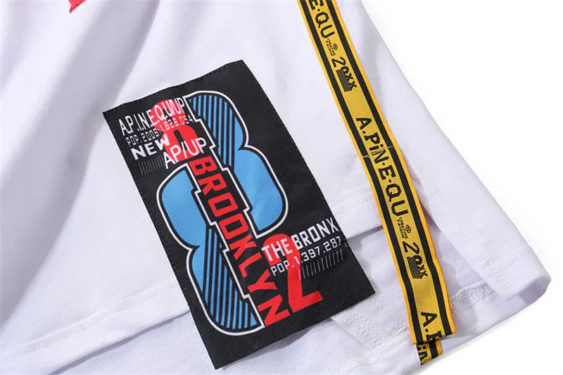 HIDOL Oversize Contrast Color T-shirt Ribbon Patchwork T shirt Hip HIDOL Oversize Contrast Color T-shirt Ribbon Patchwork T shirt Hip