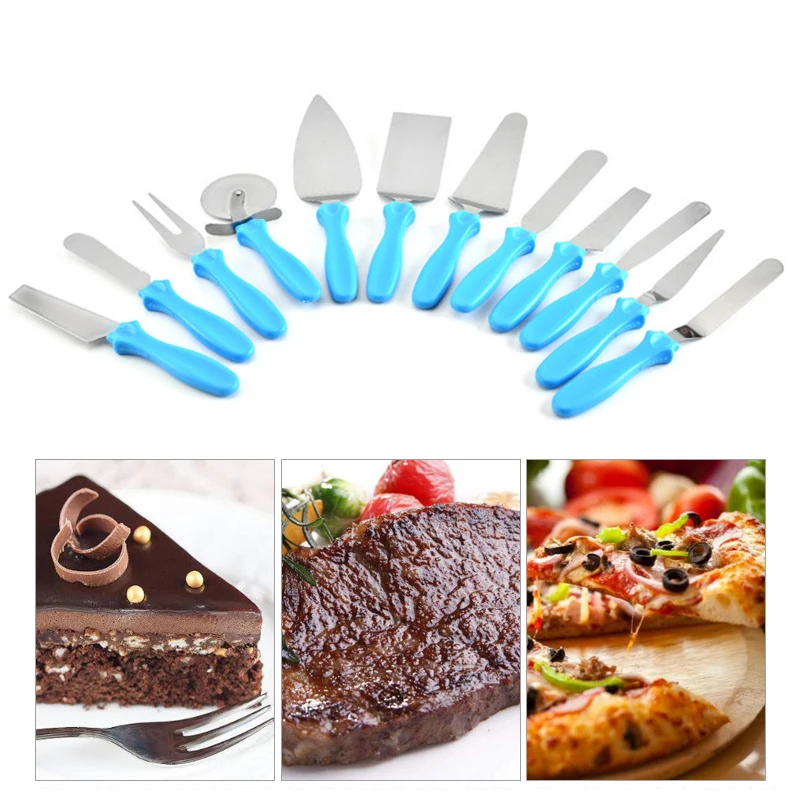 

11pcs Stainless Steel Pizza Cake Shovel Cheese Scraper Pizza Cutter Baking Tool Set Kitchen Gadget Set Kitchen Tool