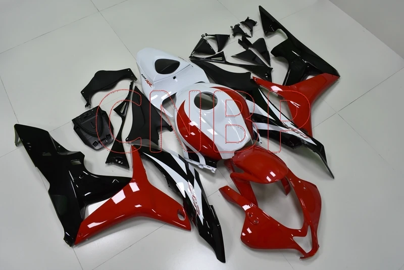 Обтекатель для мотоцикла CBR600 RR 2007 2008 красно белый цвет черные пластиковые