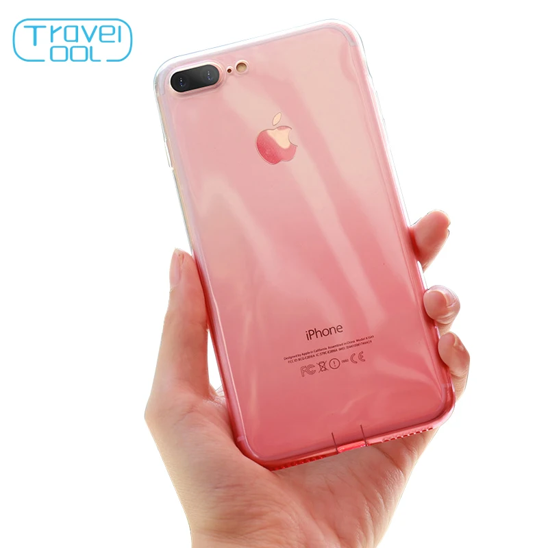 Мягкий чехол из ТПУ для iPhone 6 S 7 8 Plus тонкий s градиентный кристально чистый Max