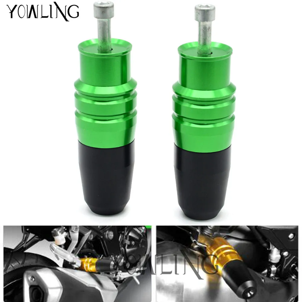For kawasaki Z750 Z800 NINJA 300 250 300SL ZX14R Frame Slider Anti Crash Caps Exhaust Sliders motorcycle accessories parts 10mm