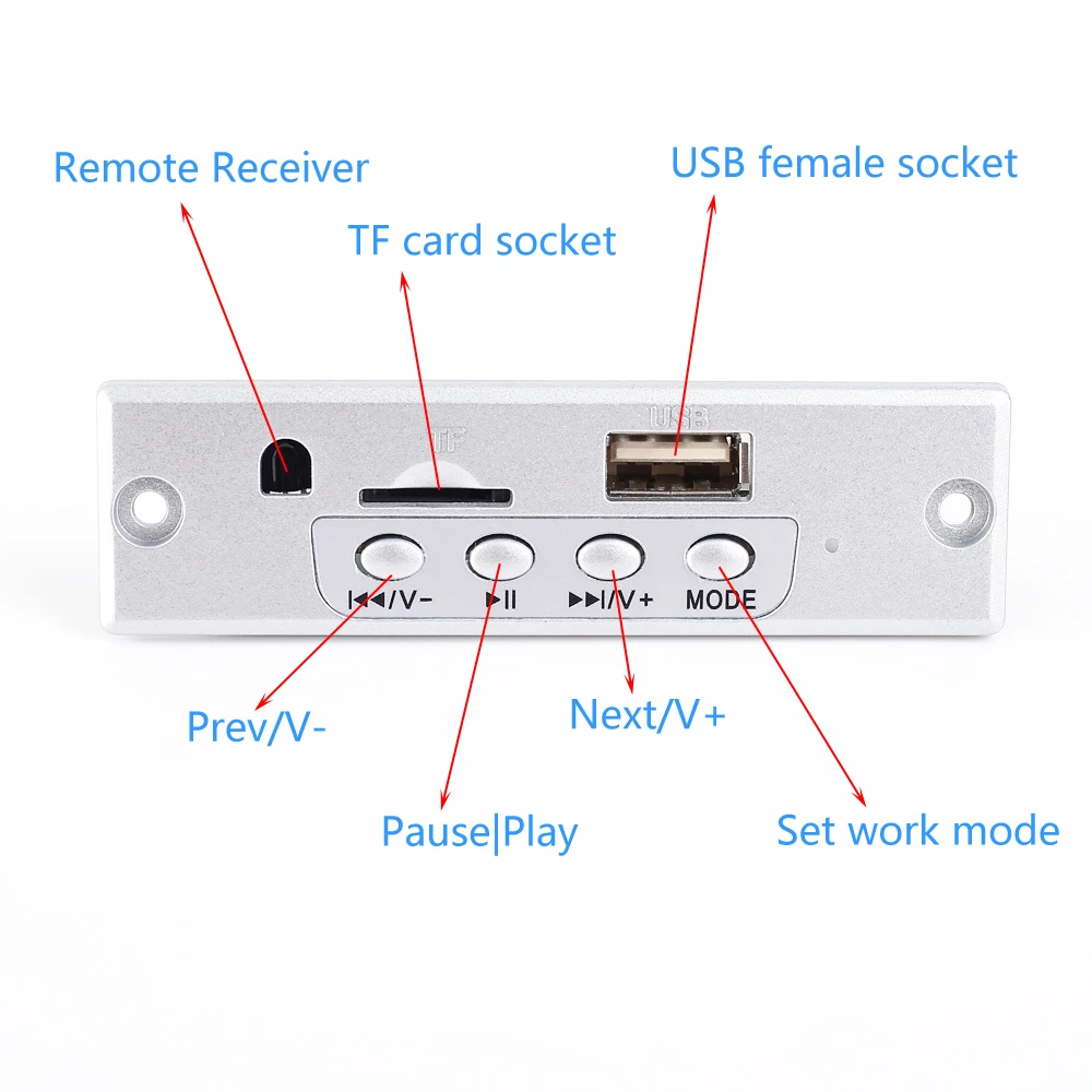 Mp3 декодер 3 7 в 5 плата модуль декодирования вызова Bluetooth MP3 WAV U диск и TF карта AUX FM USB