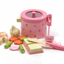 Домашние детские игрушки, игрушки, супер милый имитирующий растительный горячий горшок, деревянные игрушки, кухонный Кук, Prentend игрушечный набор продуктов, подарок на день рождения
