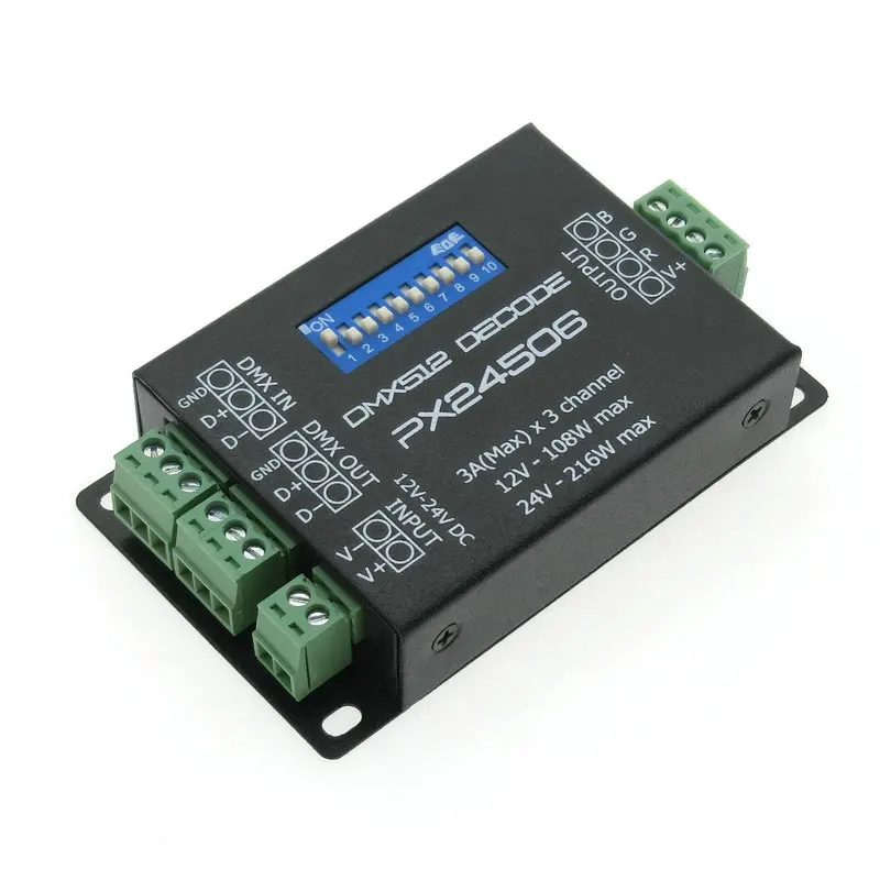 Драйвер декодера PX24506 DMX512 декодер 9 А DMX 512 контроллер усилителя 12 В постоянного