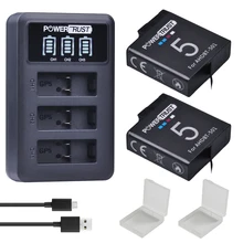 2x 1600mAh AHDBT-501 AHDBT501 Battery for Gopro Hero 5 battery+LED USB 3-Port Charger with Type C Port For GoPro 5 Hero5 Camera