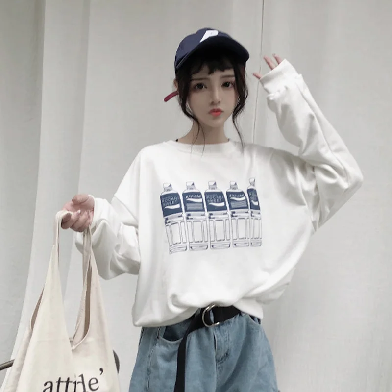  2020 Casual Loose Bf Sweatshirt Women's Sweatshirts Japanese Harajuku Ulzzang Female Korean Kawaii 