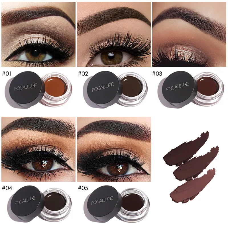 

FOCALLURE Eyes Comestic Waterproof Eye Liner Gel Makeup Long Lasting Liquid Eyeliner Cream Eyeliner Makeup Set Black Brush