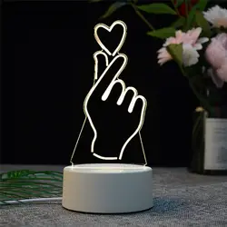 Палец форма 3D USB ночник светодио дный стол Украшения в спальню подарок теплый белый лампа ночник милый светодио дный свет 30DC25