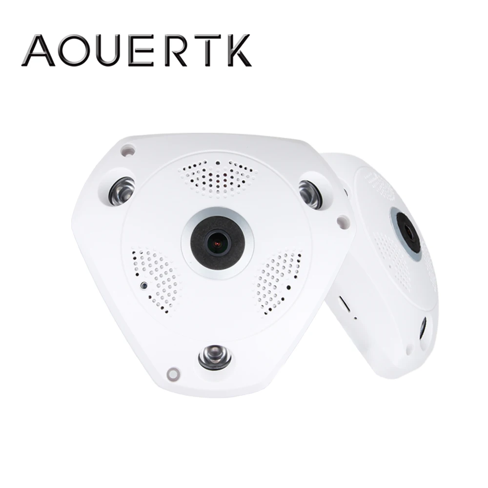 AOUERTK панорамная камера 1080P двухсторонняя аудио слот для sd карты WiFi 360 градусов