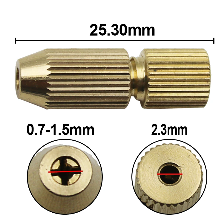 2,3 мм латунный электродвигатель зажим для вала зажима патрон мини маленький для 0,7-1,5 мм сверло микро сверло зажим Зажимной патрон