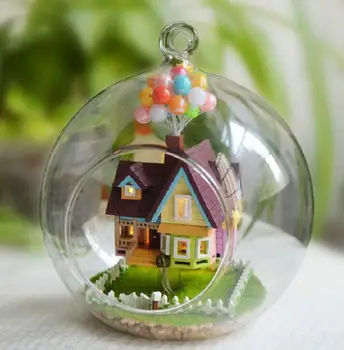 

Assembling DIY Mini Dollhouse Wooden Buildings Flying House Romance For Birthday Gift