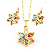 OUFEI модные наборы свадебных ювелирных изделий из нержавеющей стали для женщин, наборы свадебных ювелирных изделий и камень, женская одежда и аксессуары