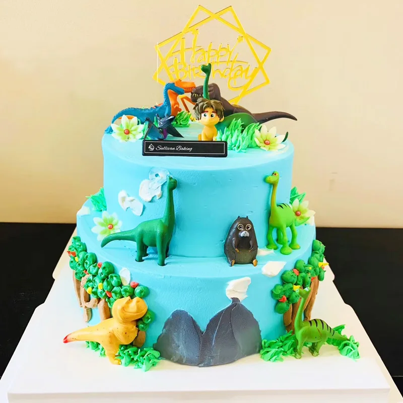 12 шт./компл. динозавр торт Топпер торт ко дню рождения украшения детского дня рождения с принтом в виде динозавра для мальчика вечерние выпечка украшения для детских игрушек джунгли Вечерние