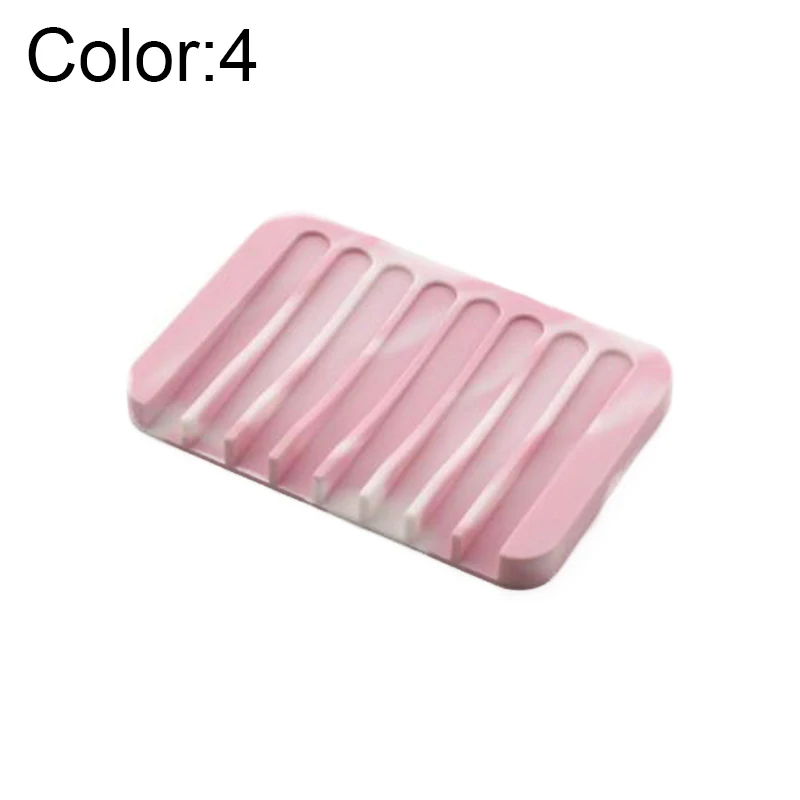 Eco-friendly Silicone Bathroom Soap Dish Drain Plate Holder Tray Storage Case KM88