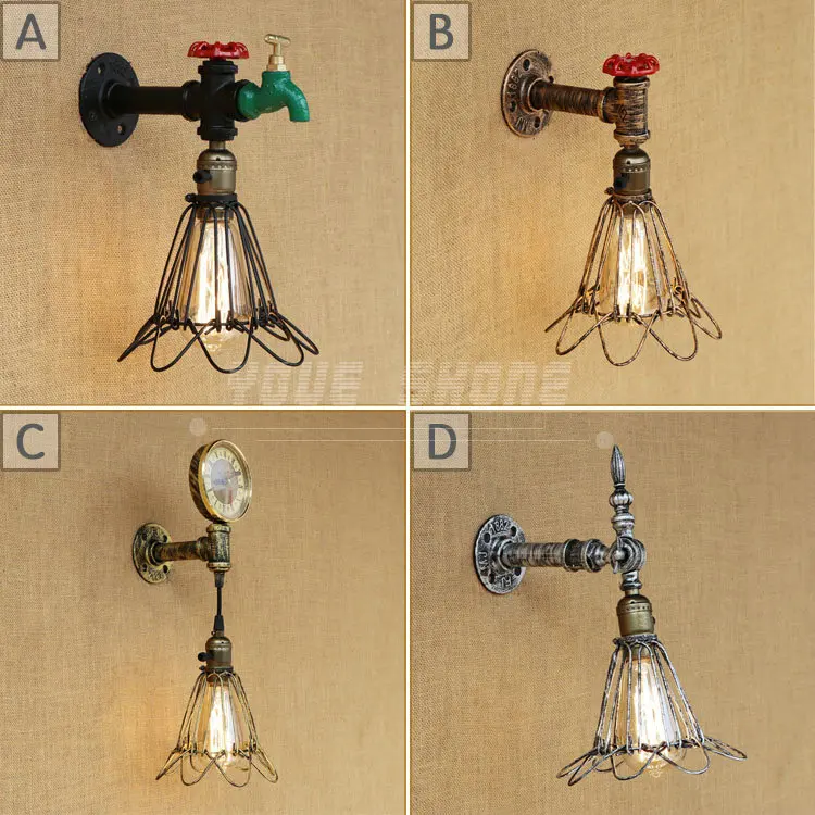 

water pipe series of retro nostalgic decoration bar cafe wall lamp