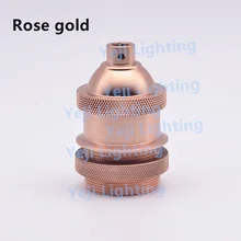 Ретро Винтаж E26 E27 медный патрон для лампы держатель лампы с защитой от повреждений и кольцом нить юбка цвет золотистый для Люстра светодиодный подвесной светильник