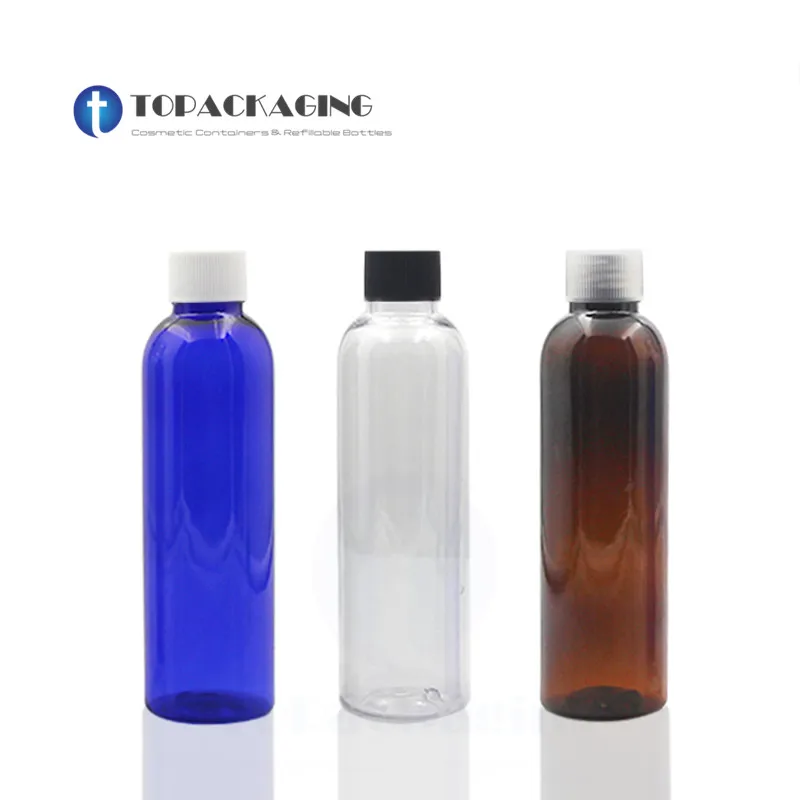 50PCS*150ml Screw Cap Bottle Sample PET Plastic Cosmetic Container Empty Lotion Refillable Essential Oil Makeup Shampoo Packing 50pcs 10 150ml golden aluminum cans metal tin box screw lid round tea canister storage container for cream balm wax cosmetics