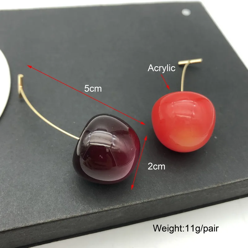 F. J4Z горячие яркие серьги-Вишенки для женщин популярные реалистичные полимерные акриловые серьги для пирсинга вишни Прямая поставка