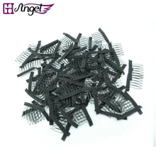 Черный 6 зубов из нержавеющей стали парик расчески удобный для вашего парика шапки DIY парик зажимы для изготовления полный парик шапки/парик