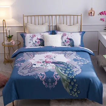 

4 Piece Set100% pure cotton Bedding set Queen size Red Yellow printing color Soft Duvet/Quilt Pillow case