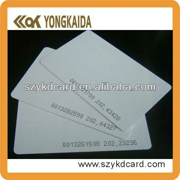 Yongkaida 200 шт./лот 125 кГц rfid-карты T5577 пустой белый ПВХ smart card