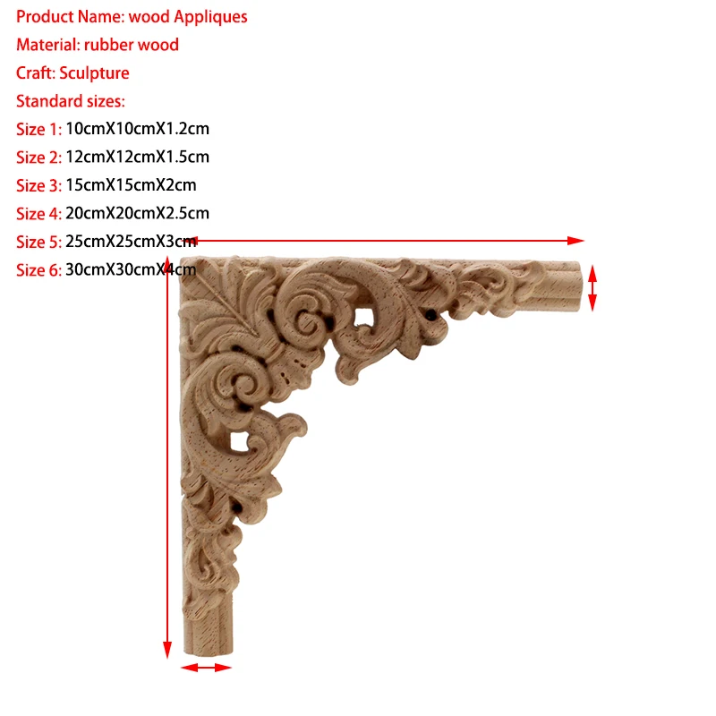 Decorative Wood Appliques For Home Furniture Door Decor Crafts