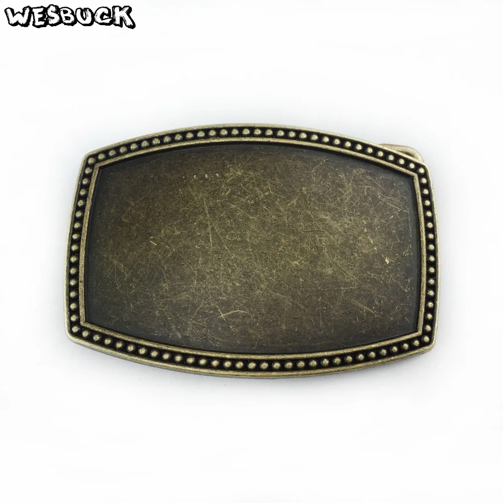 

WesBuck Brand Rectangle DIY Jeans Gift 1elt buckle for men antique brass finish