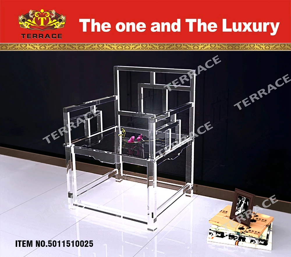 Clear Acrylic Empire chinese chair,Lucite Arm Chairs