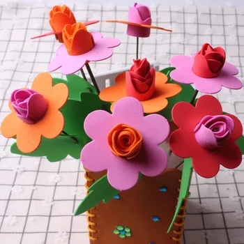 

No Free Shipping/ baby EVA Handmade flowerpot DIY material package girls toys kindergarten children creative material BS51