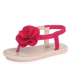 Cozulma новые летние босоножки для девочек Дети цветы Туфли к платью принцессы летние Сланцы римские Стиль Обувь Для Девочек Пляжные Сандалии