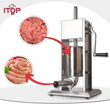 ITOP ручная нержавеющая сталь колбасные шприцы Коммерческая двойная скорость 3L/5L/7L колбасные наполнители пищевая разливочная машина