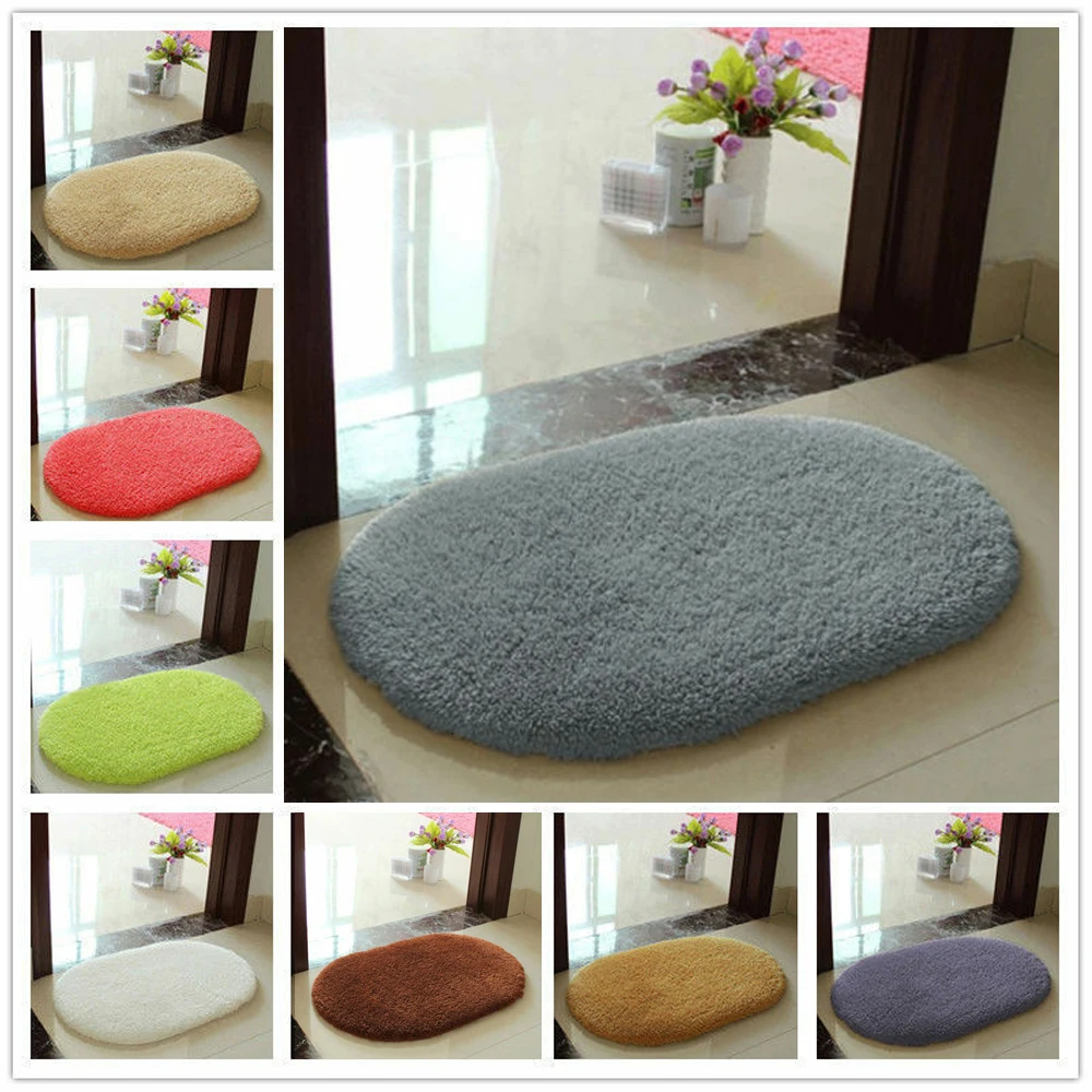 New Bathroom Carpet Bath Mat Soft Microfiber Shaggy Non Slip Absorbent Bath Mat Bathroom Shower Rugs Carpet