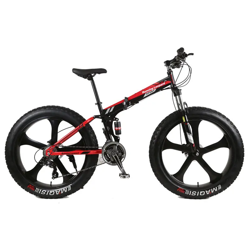 Sale High quality folding fatbike 26*4.0 fat tire front and rear shock absorber double disc brake mountain bike Cycling Road 1