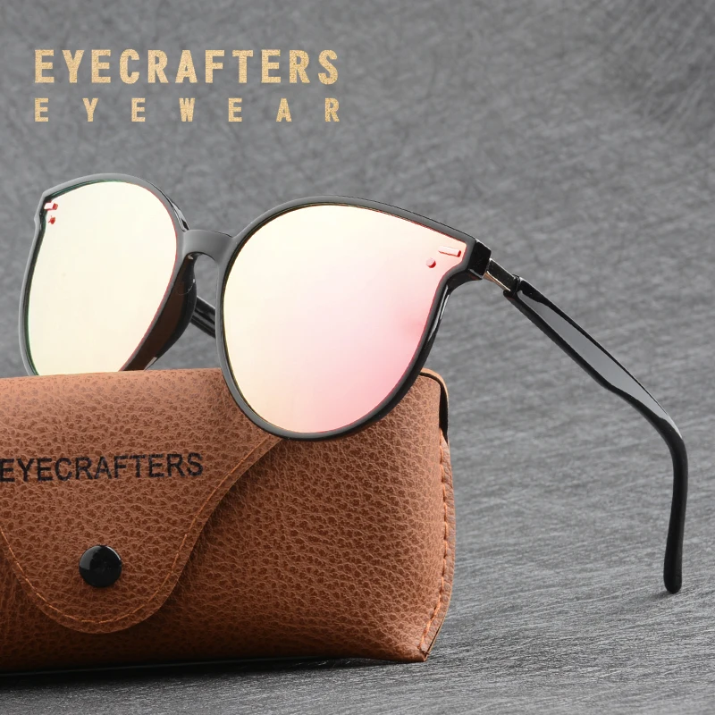 

Luxury TR90 Light Weight Cat Eye Sunglasses For Women Vintage Shades Oversized Pink Polarized Sunglasses Oculos De Sol