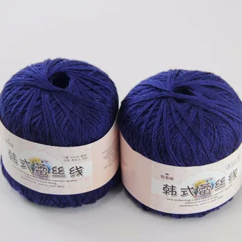 

Free shipping 2 BallsX50g High quality soft 100% Cotton Crocheted Yarn Navy 16124