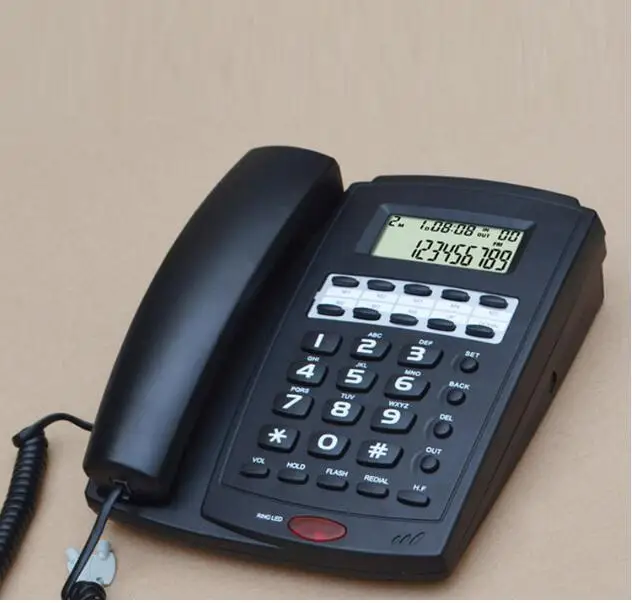 DTMF/FSK English Version Caller ID Landline Telephone With Handfree Date Redial Phone Telefone For Home Office Black White | Компьютеры и