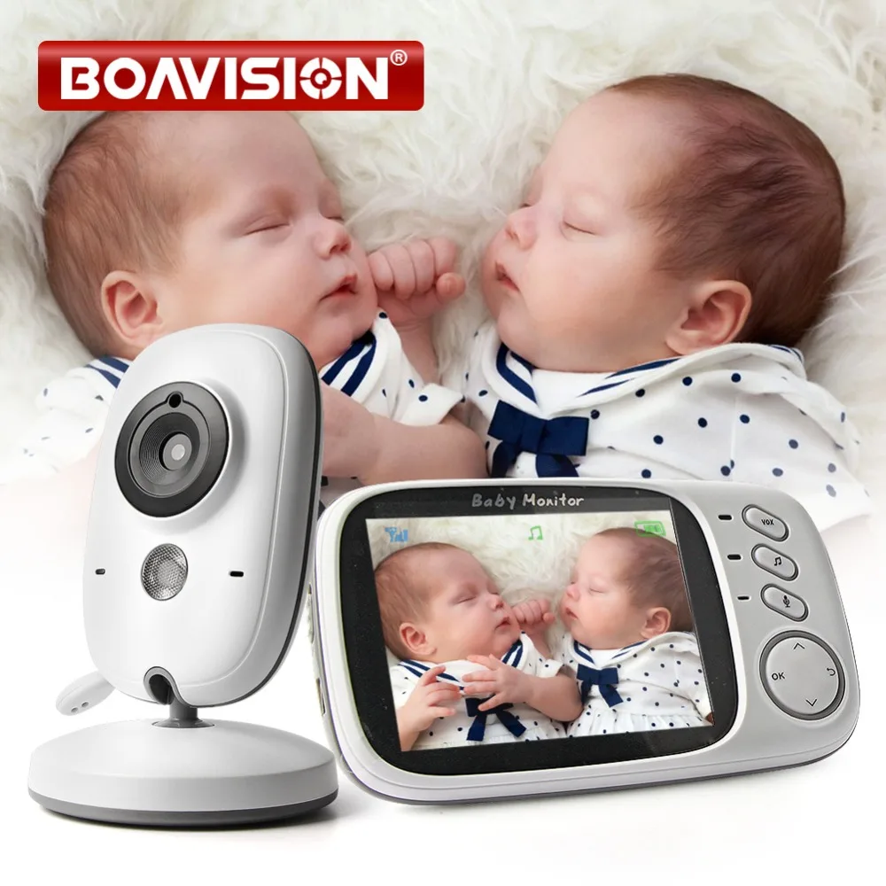 VB603 Video Monitor de bebé 2,4G inalámbrico con pantalla LCD de 3,2 pulgadas 2 Audio hablar de vigilancia de la visión nocturna cámara de seguridad niñera - 1