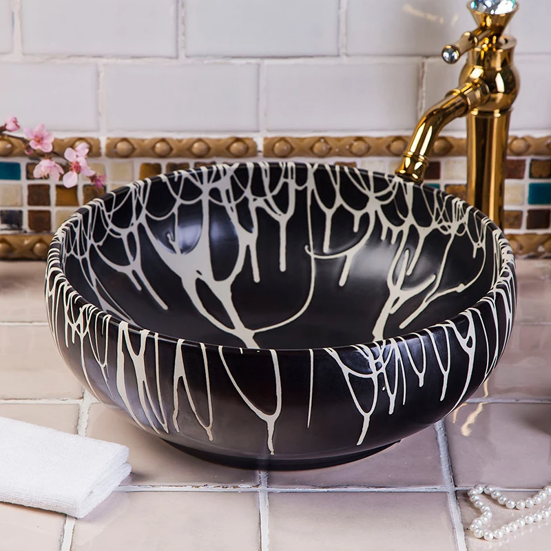 Artistic Procelain Handmade Europe Vintage Lavabo Washbasin Ceramic Bathroom Sink Counter Top custom wash basin bathroom sinks (10)