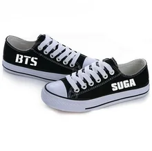 BTS Chaussures Femmes Toile Plat Chaussures Unisexe 2017 Nouveautés KPOP BTS Tous Les Membres Dames Appartements Livraison Gratuite
