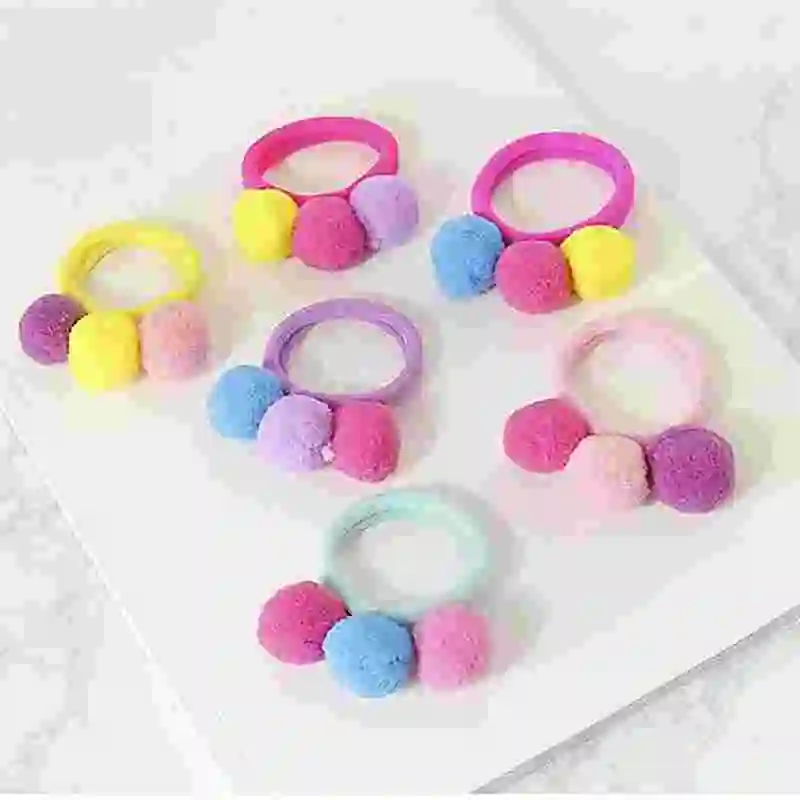 Tie Rope Bands Elastic Ball Color Head Girl Child Accessories Hair Baby 1pcs Candy Sale