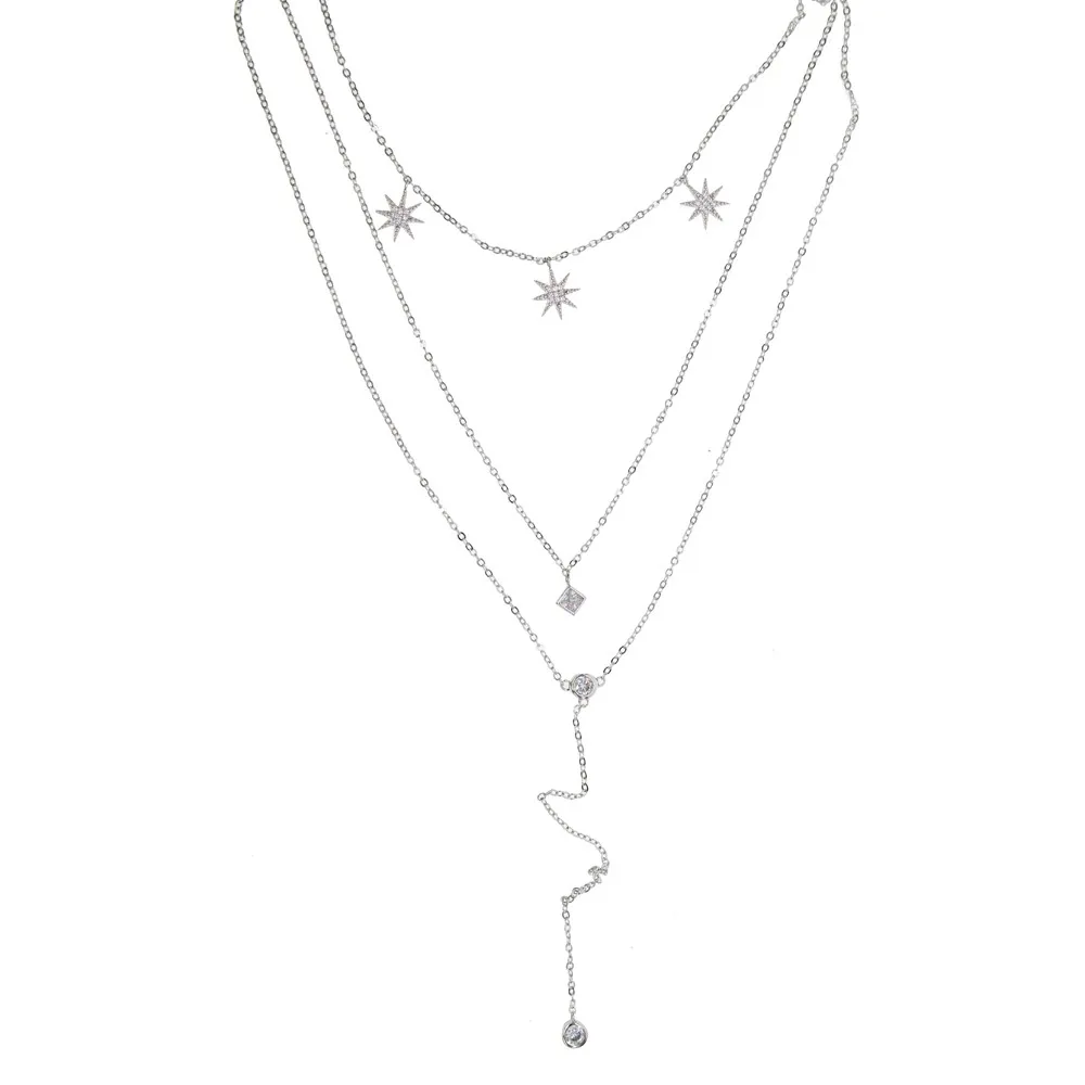 Модное Макси-ожерелье, многослойное, нежный воротник, очаровательное колье, сексуальное, Дамское, модное, дизайнерское, звездное, лариат, длинная цепочка, ожерелье
