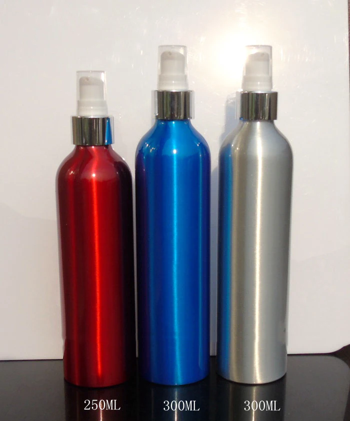 300ml silver/blue/red aluminum bottle with pump emulsion bottles.Shampoo/Bath Milk Cosmetic