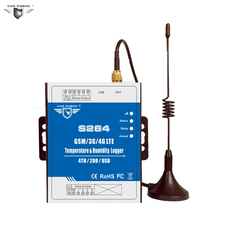 GSM GPRS Remote Control SMS 2G/3G/4G Temperature Humidity Monitoring Data Logger 200000 Records Alarm System KING PIGEON S264 цена GSM GPRS Remote Control SMS 2G/3G/4G Temperature Humidity Monitoring Data Logger 200000 Records Alarm System KING PIGEON S264 цены онлайн