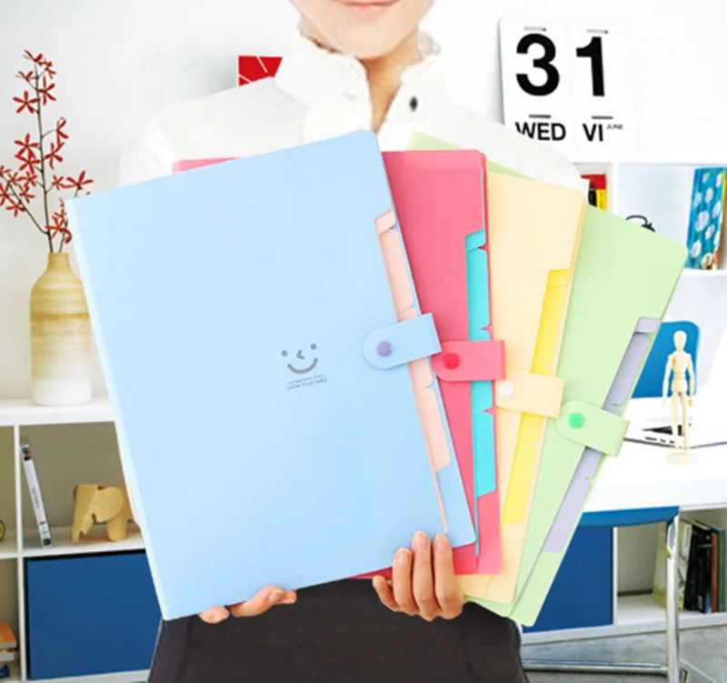 

Office Plastic Folders Multi Pocket Organizer A4 File Expansion Document Folder