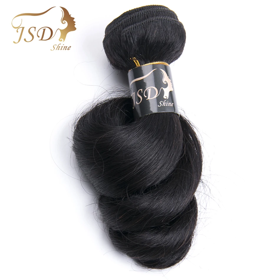 

JSDShine Loose Wave Bundles Brazilian Hair Weave 1 Bundle Natural Color Non Remy Hair Extension 100% Real Human Hair Bundles