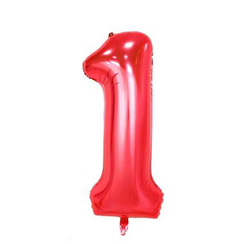 32 дюйма красные цифры воздушные шары из фольги в виде цифр номер Iinflatable Свадьба День Рождения Фольга шар события вечерние принадлежности - Цвет: Red 1